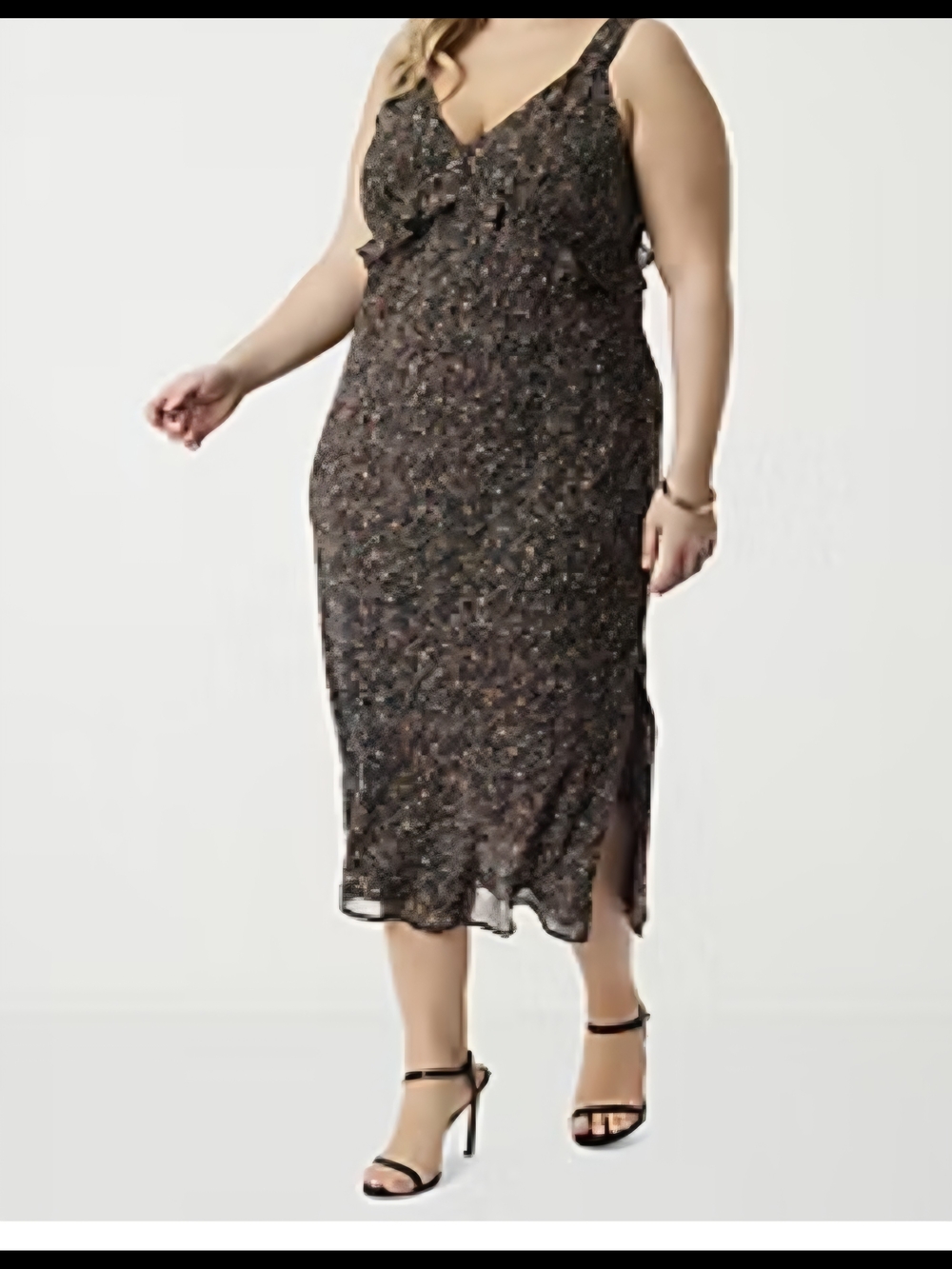 Jessica Simpson Black Multi Floral Maxi Slip Dress